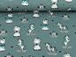 Preview: Baumwolljersey Prinzessin Einhorn auf Dark Dusty Mint